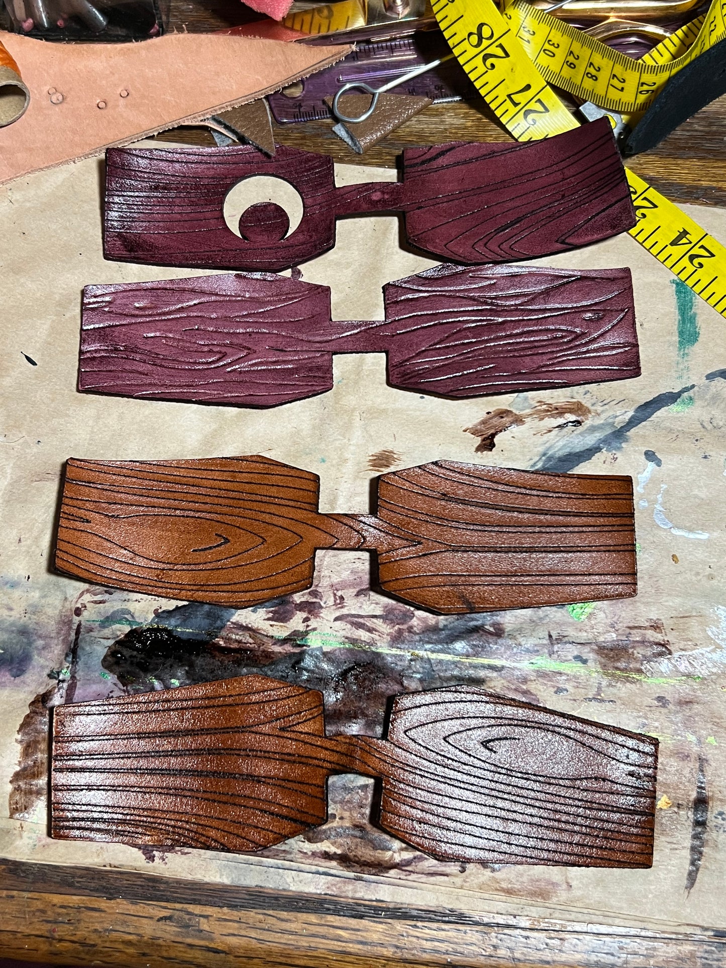 Coffin Leather Keychain