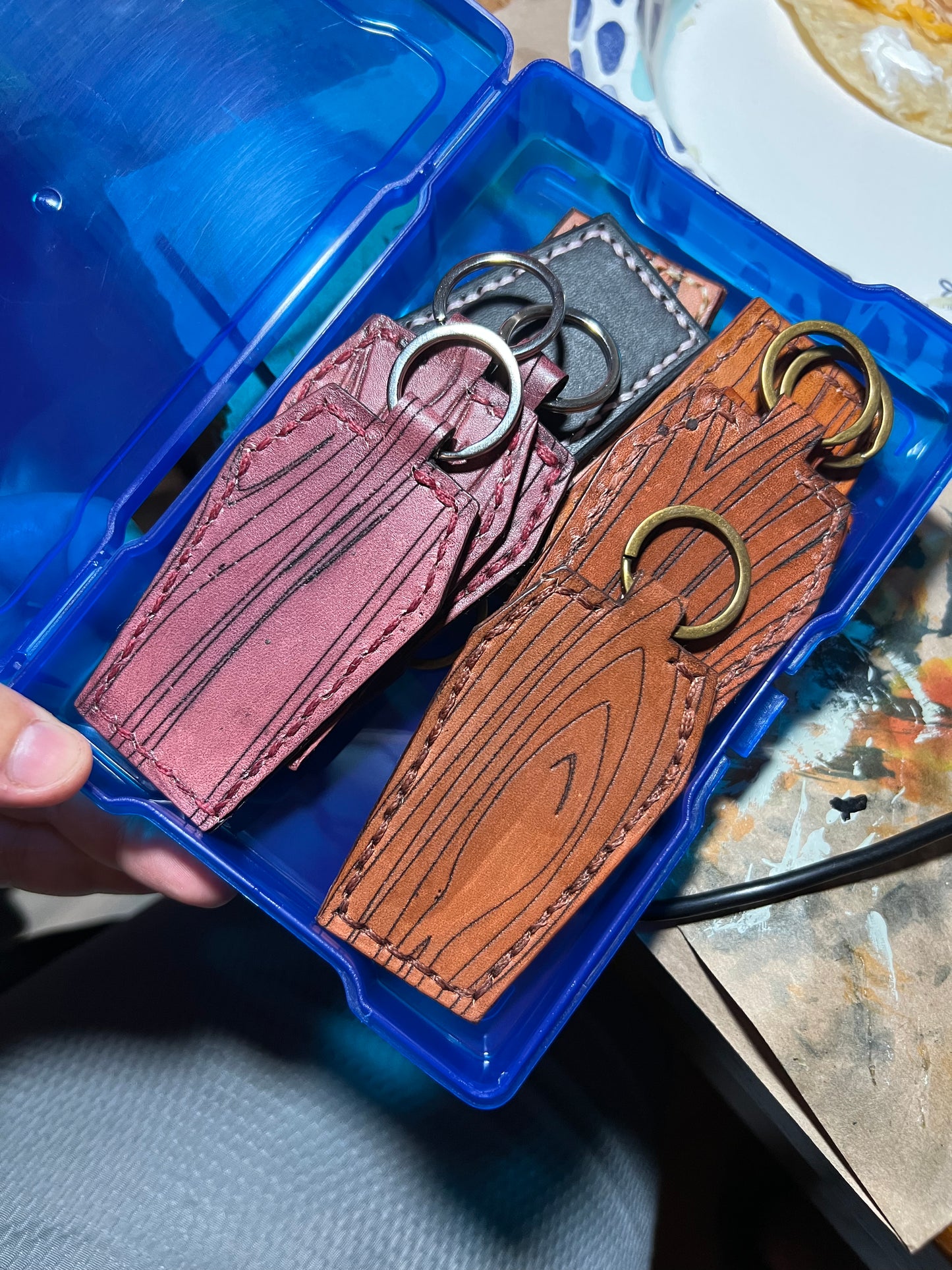 Coffin Leather Keychain