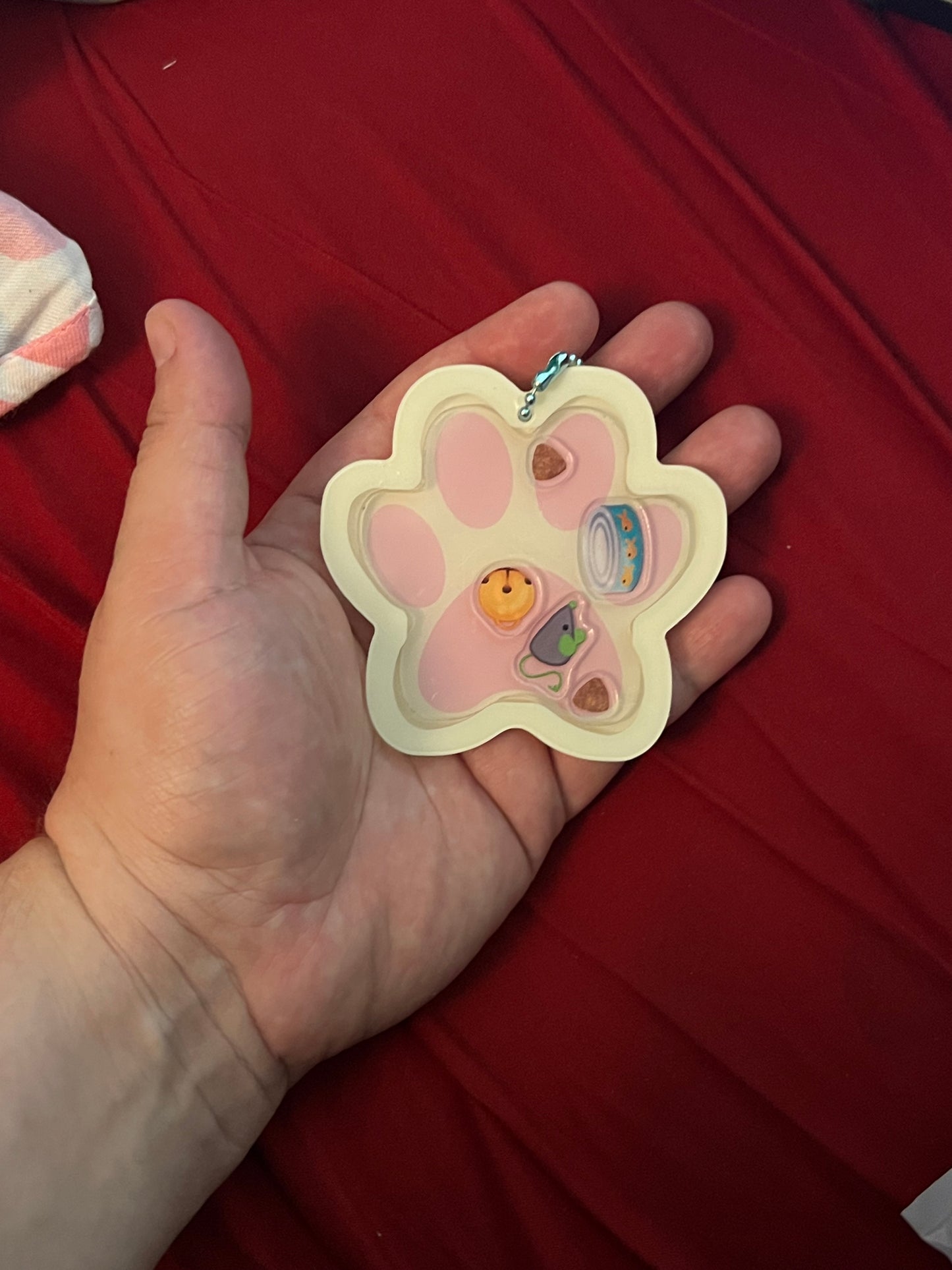 Paw Acrylic Shaker Keychains