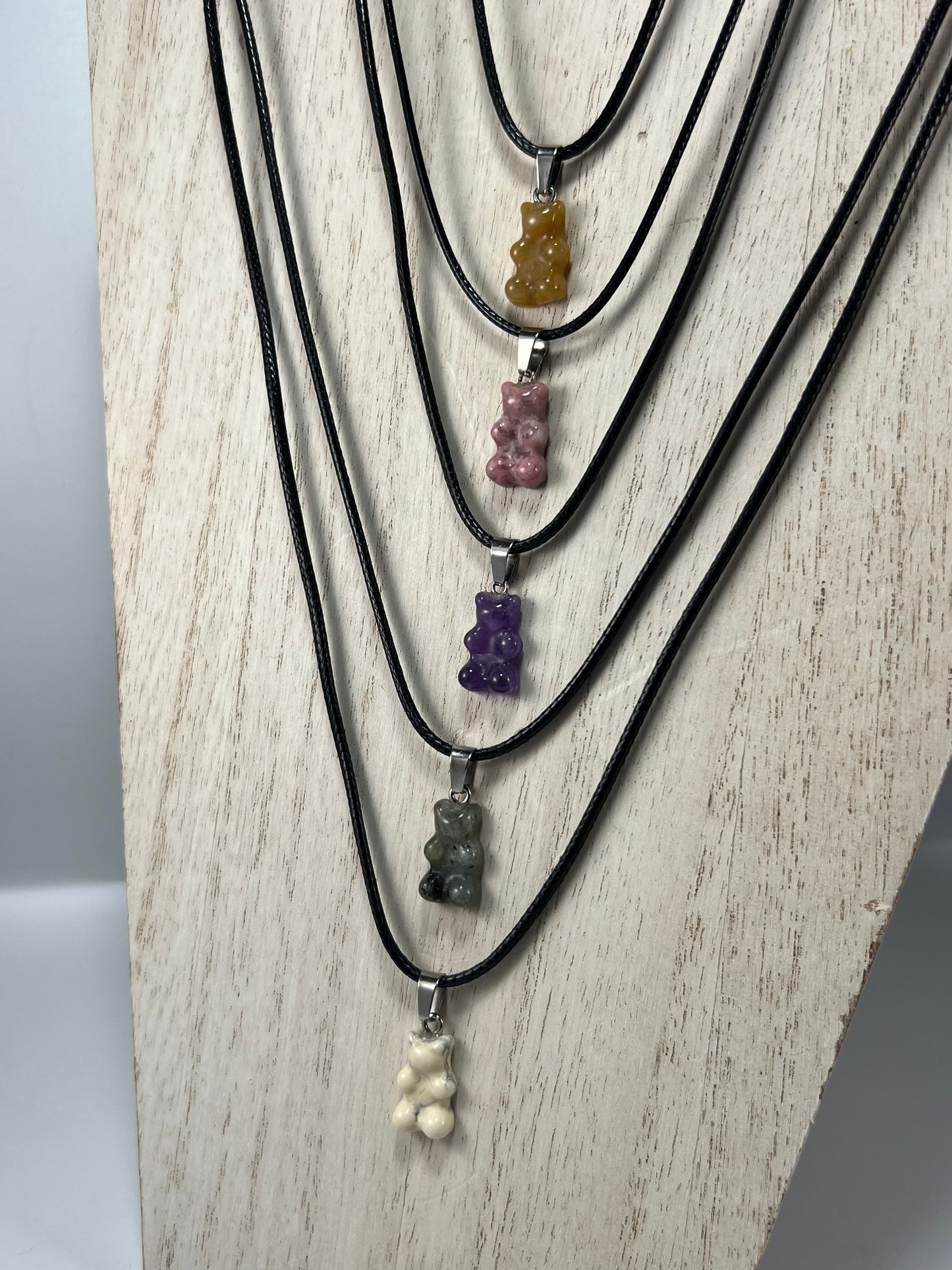 Mini Gummy Bear Gemstone Necklaces