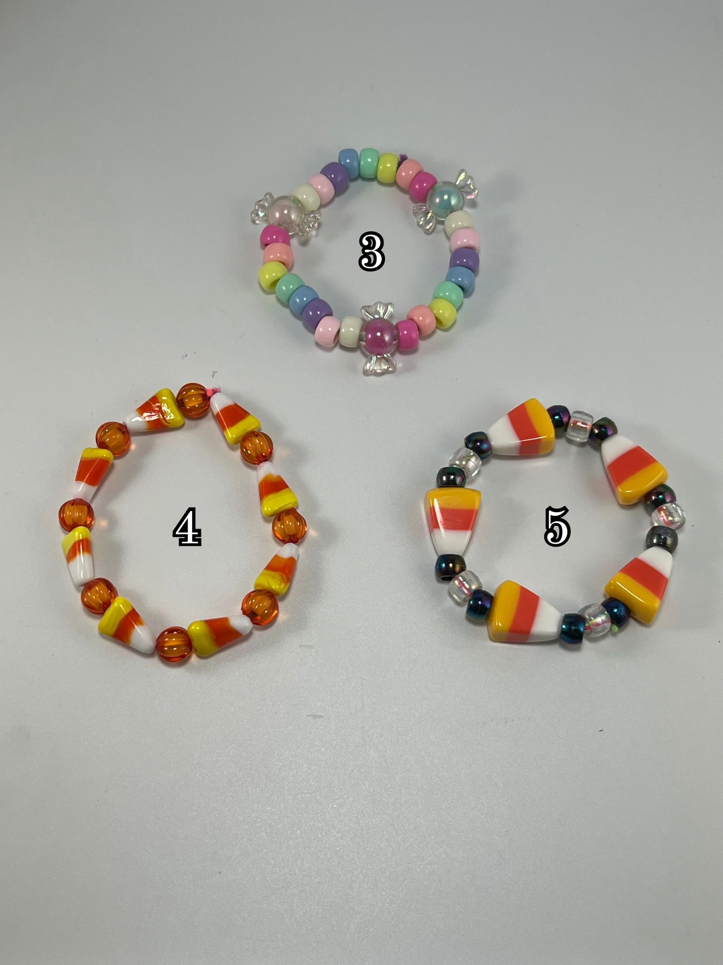 Plastic and Glass Beaded Halloween Bracelet