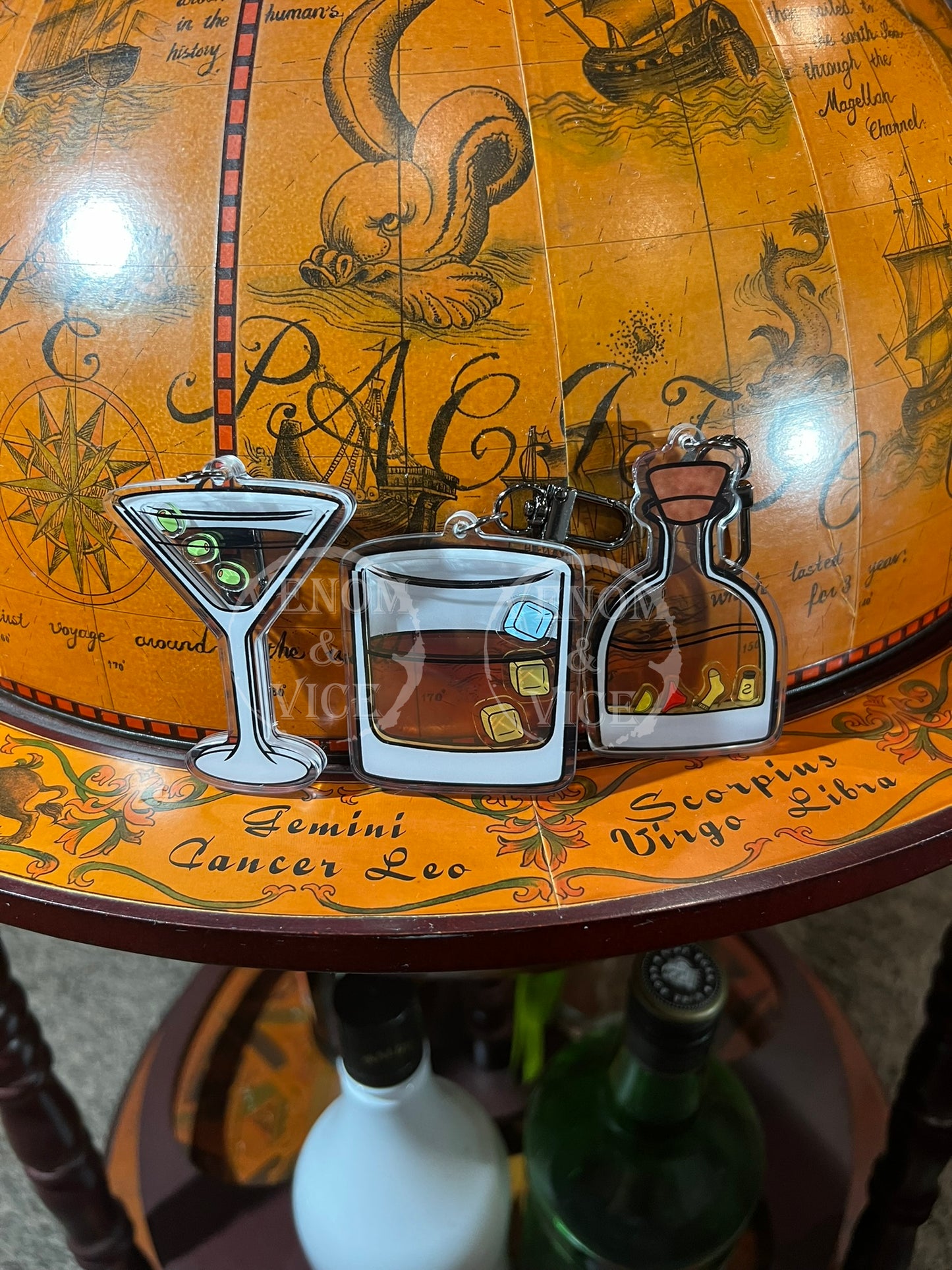 Alcoholic Acrylic Shaker Keychains