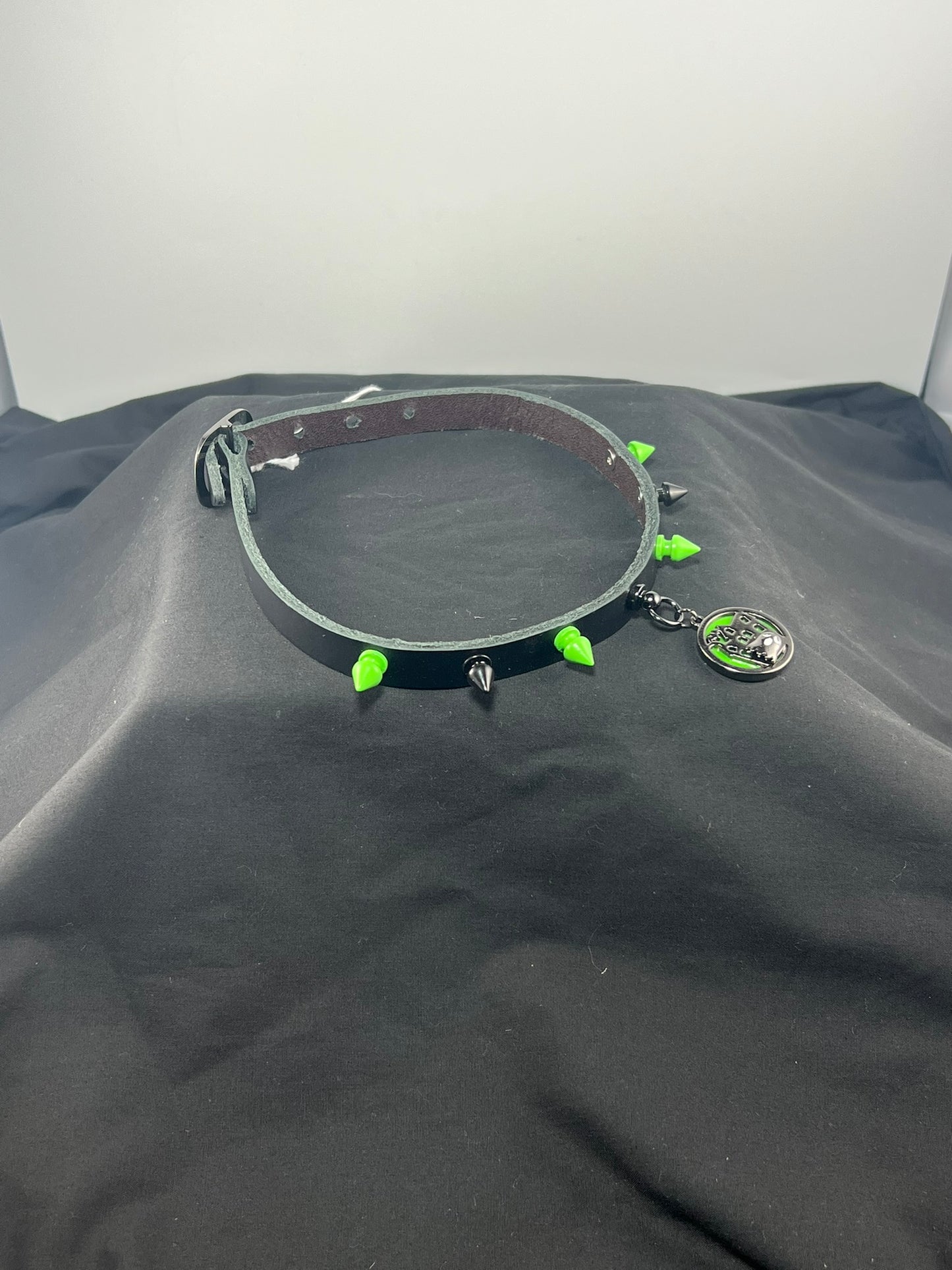 Halloween Charm Black Base Leather Choker