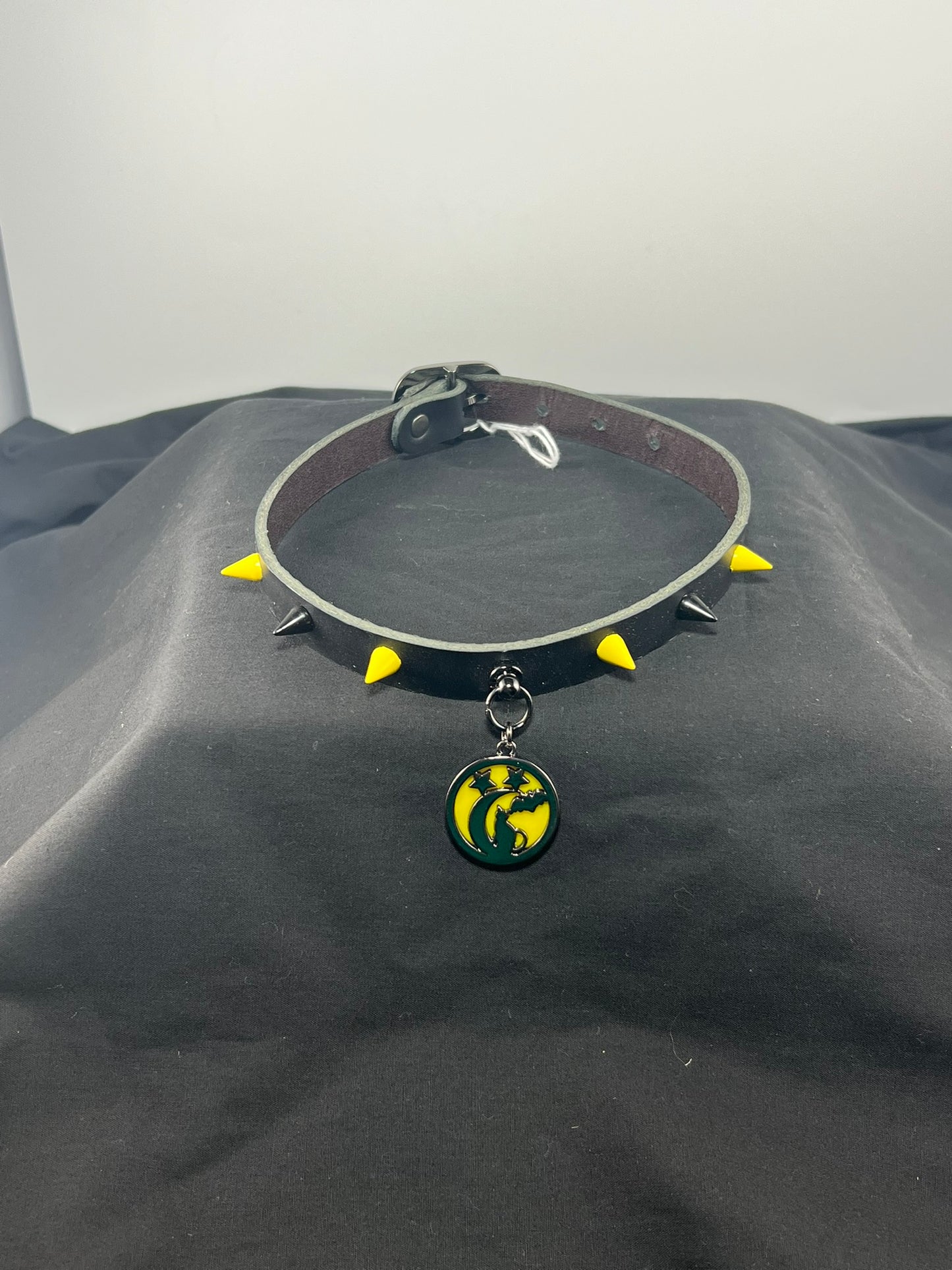 Halloween Charm Black Base Leather Choker