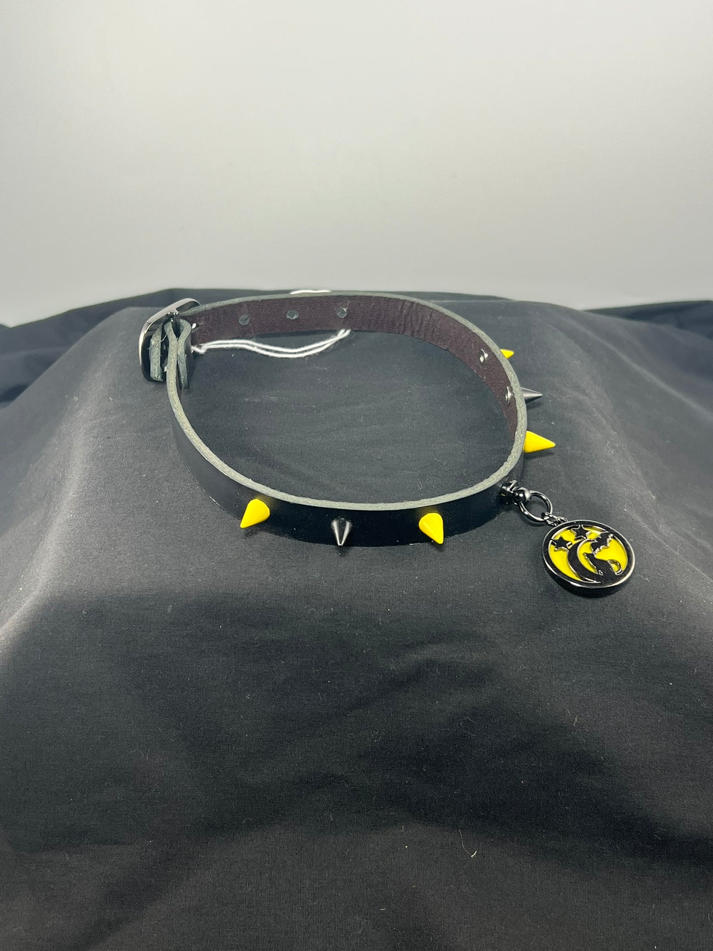 Halloween Charm Black Base Leather Choker
