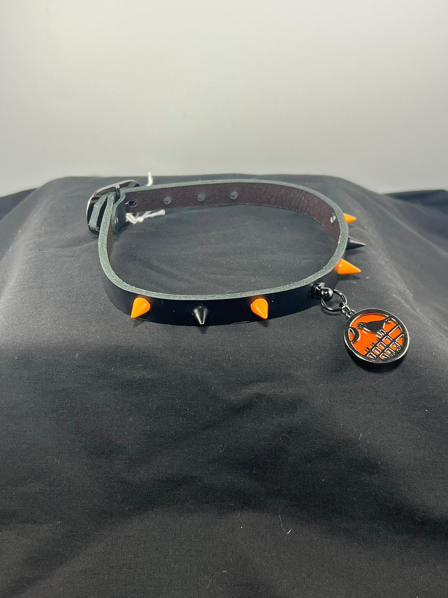Halloween Charm Black Base Leather Choker