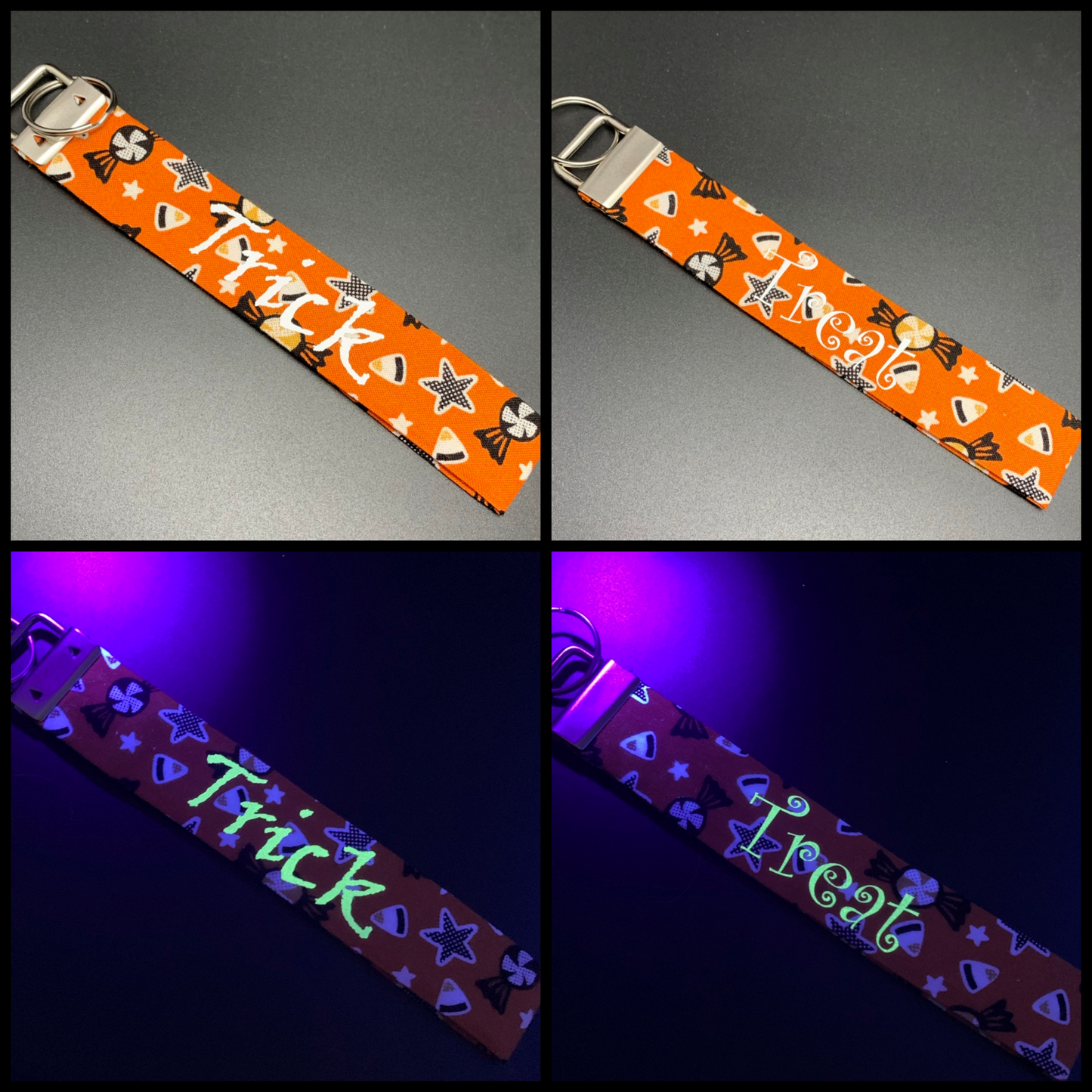 Mystery Fall/Halloween Fabric Wristlet Key Fob