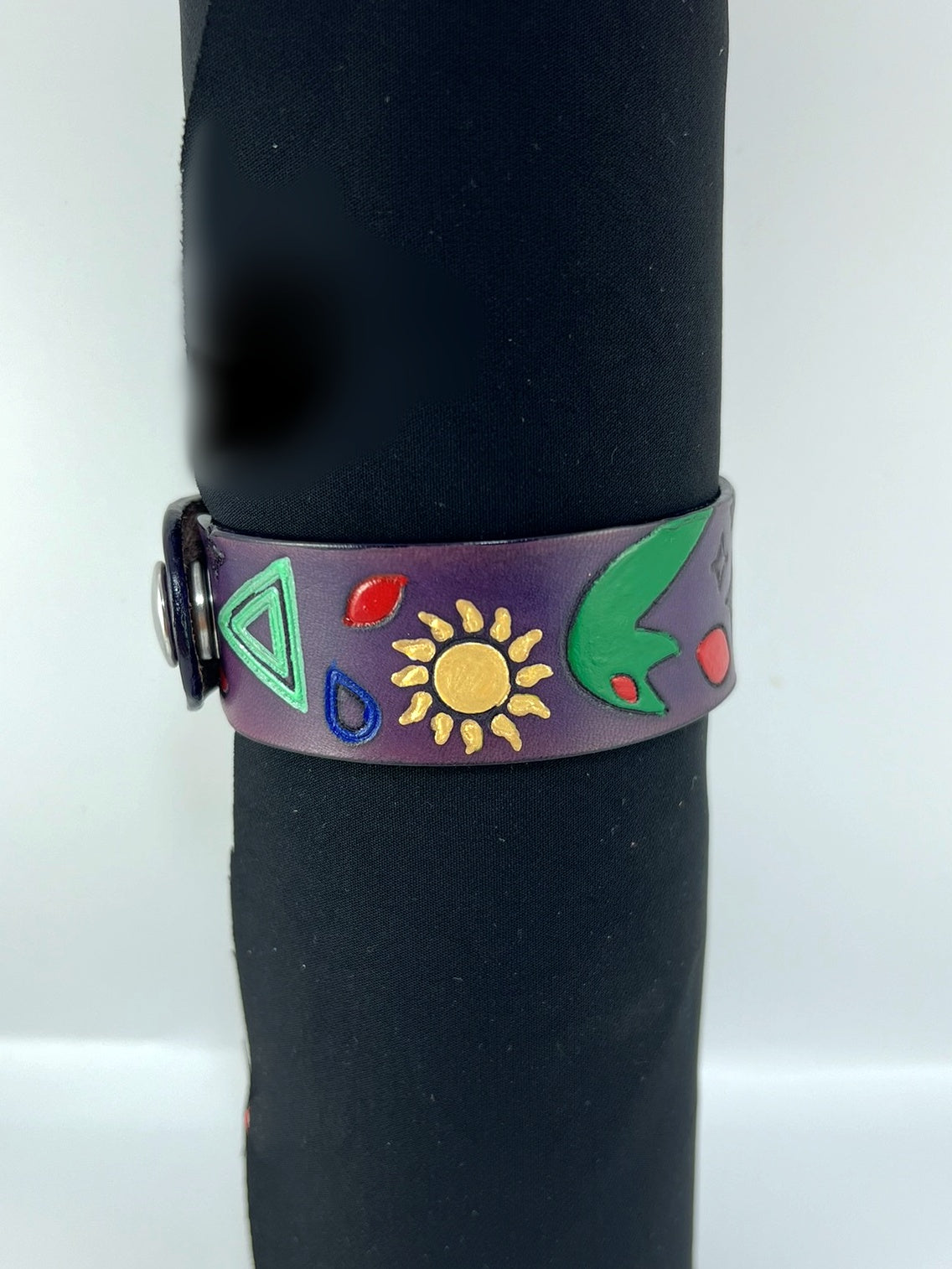 "Long May He Reign" Leather Cuff