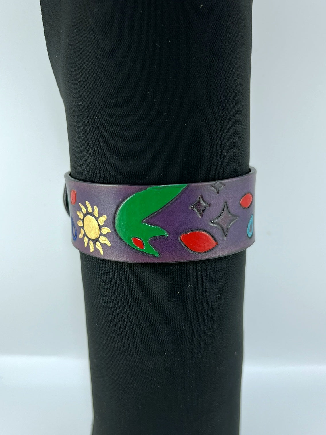"Long May He Reign" Leather Cuff