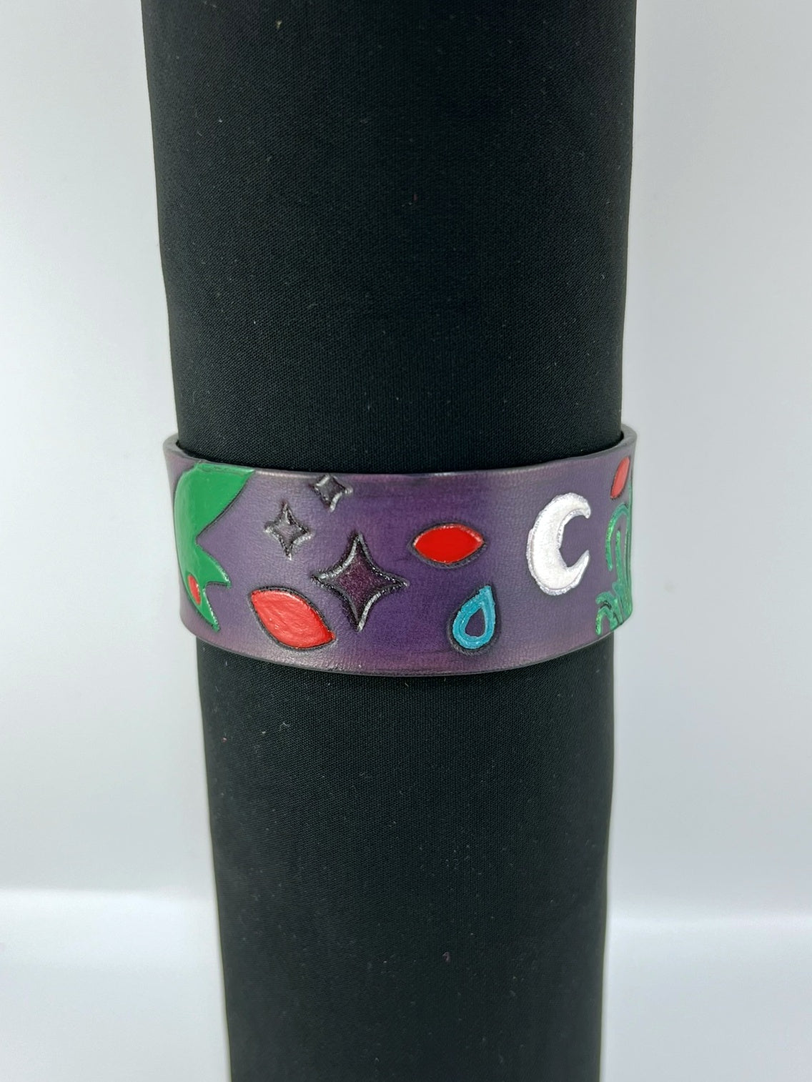 "Long May He Reign" Leather Cuff