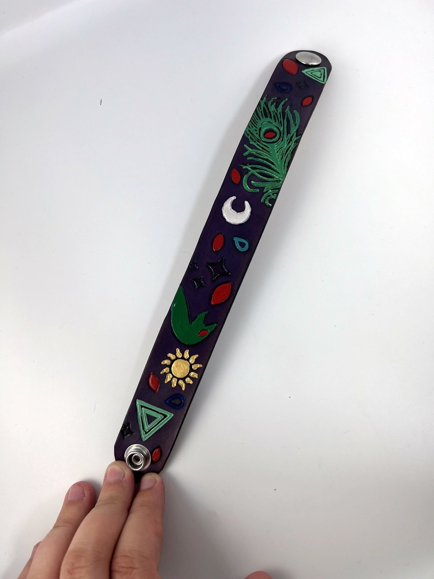 "Long May He Reign" Leather Cuff