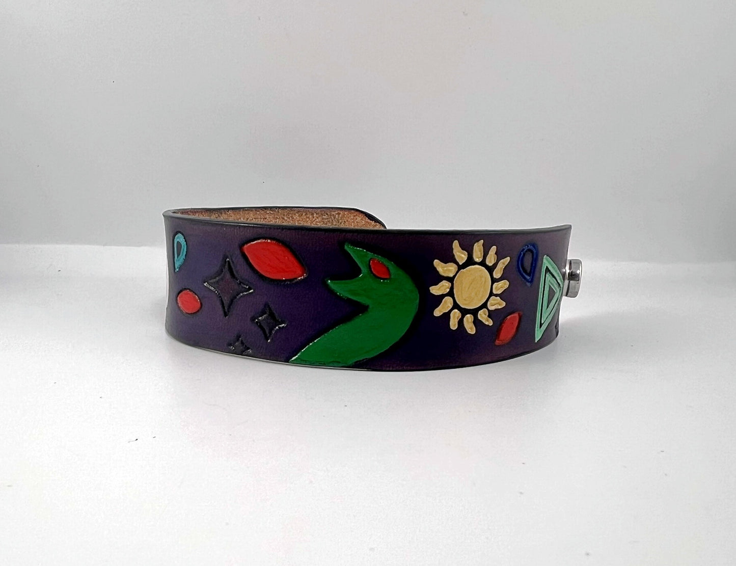 "Long May He Reign" Leather Cuff