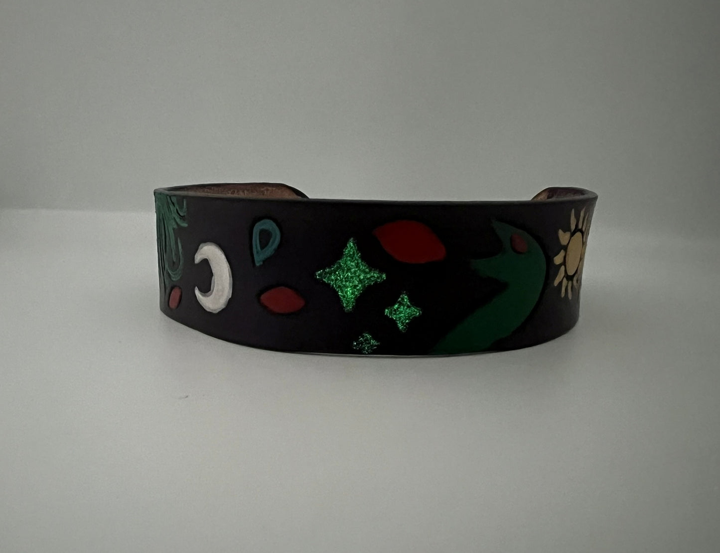 "Long May He Reign" Leather Cuff