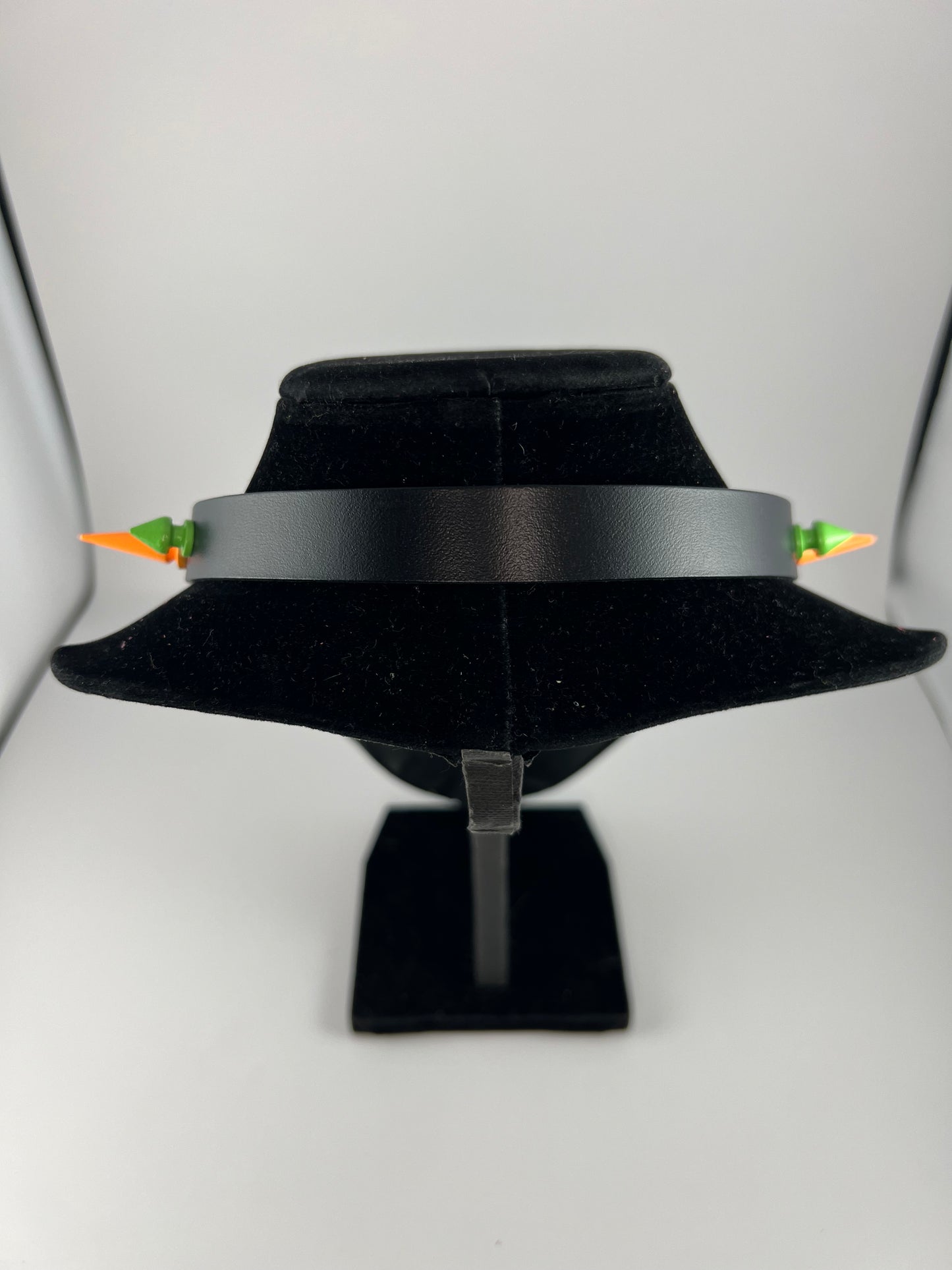 Rainbow Spiked Leather Heart Ring Choker