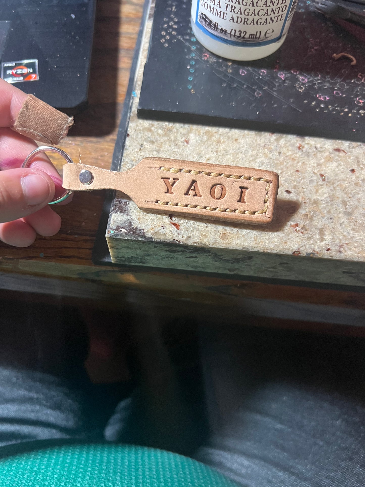 Convention Nostalgia Paddle Leather Keychain