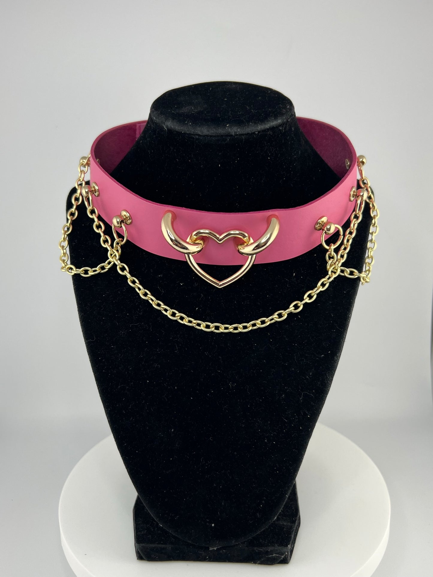 Pink Cupid Leather Collar