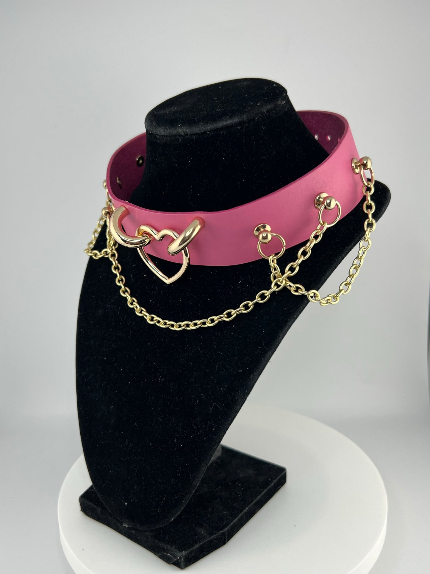 Pink Cupid Leather Collar