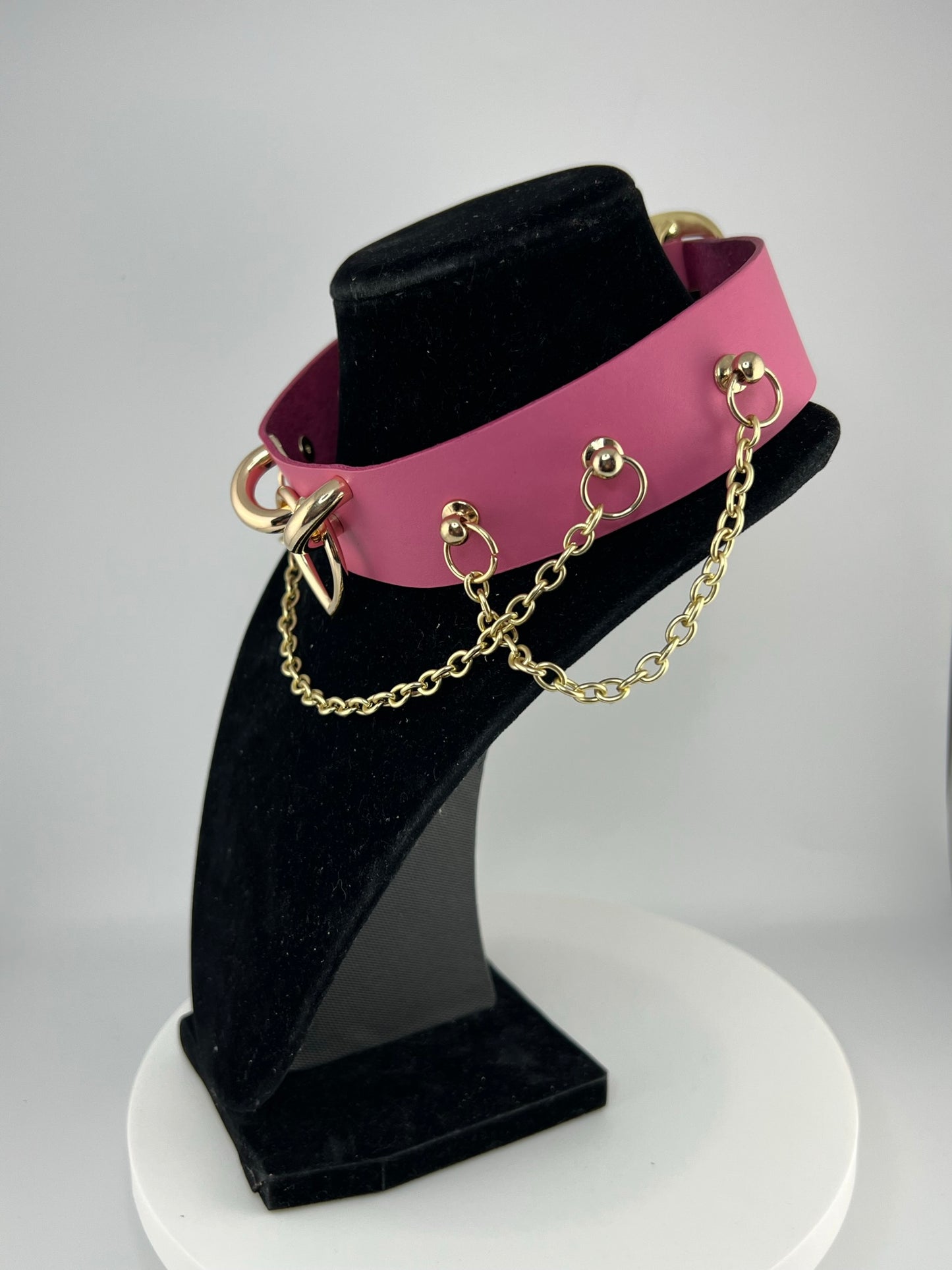 Pink Cupid Leather Collar