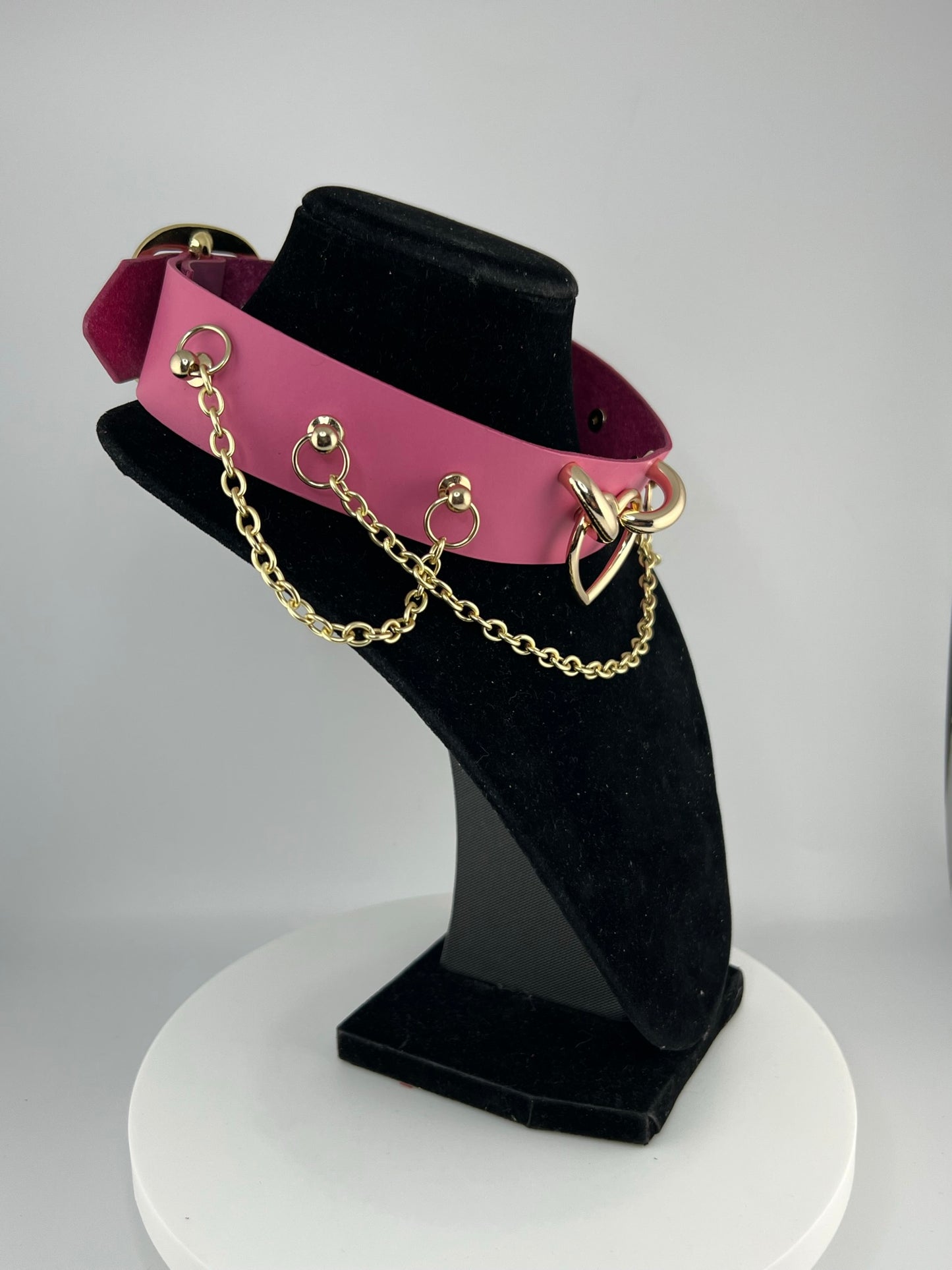 Pink Cupid Leather Collar