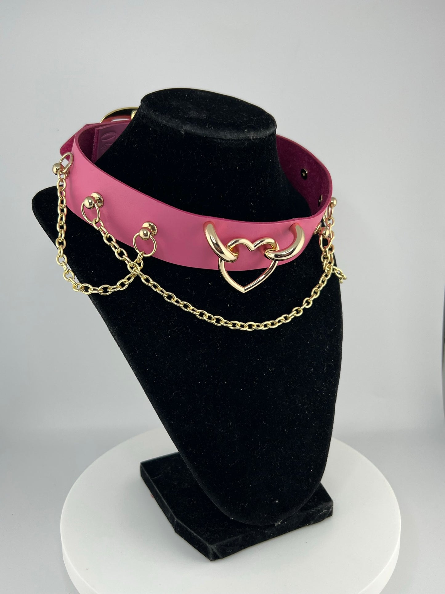 Pink Cupid Leather Collar