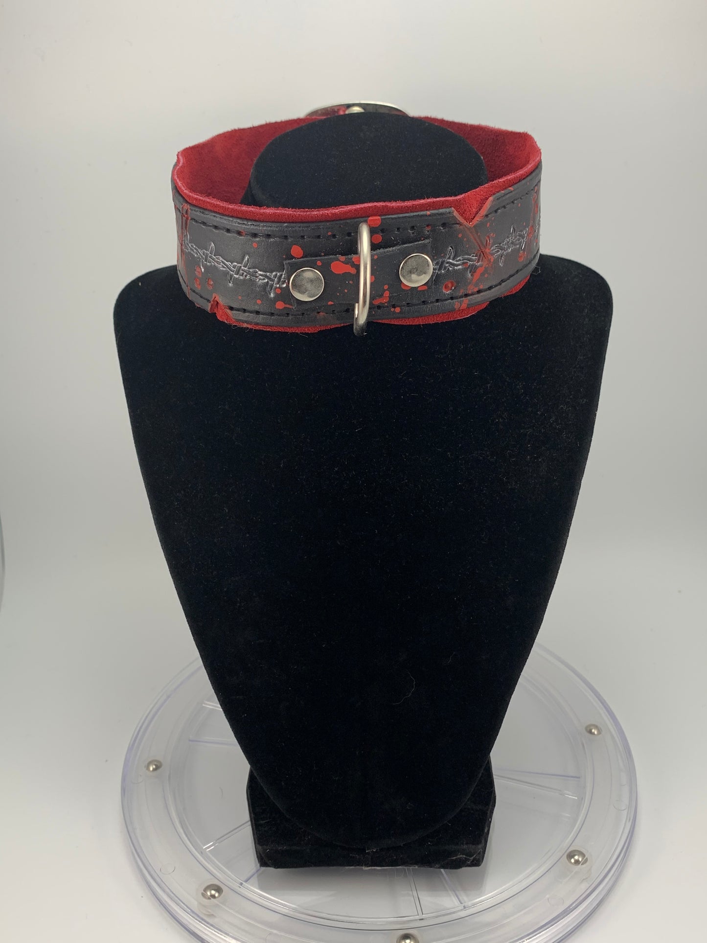 "Blood on the Wire" Leather Collar