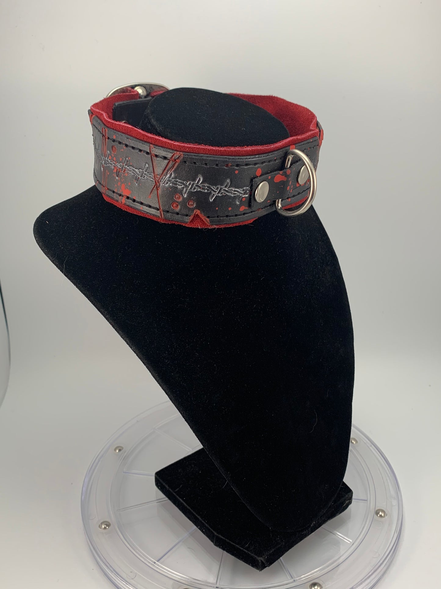 "Blood on the Wire" Leather Collar