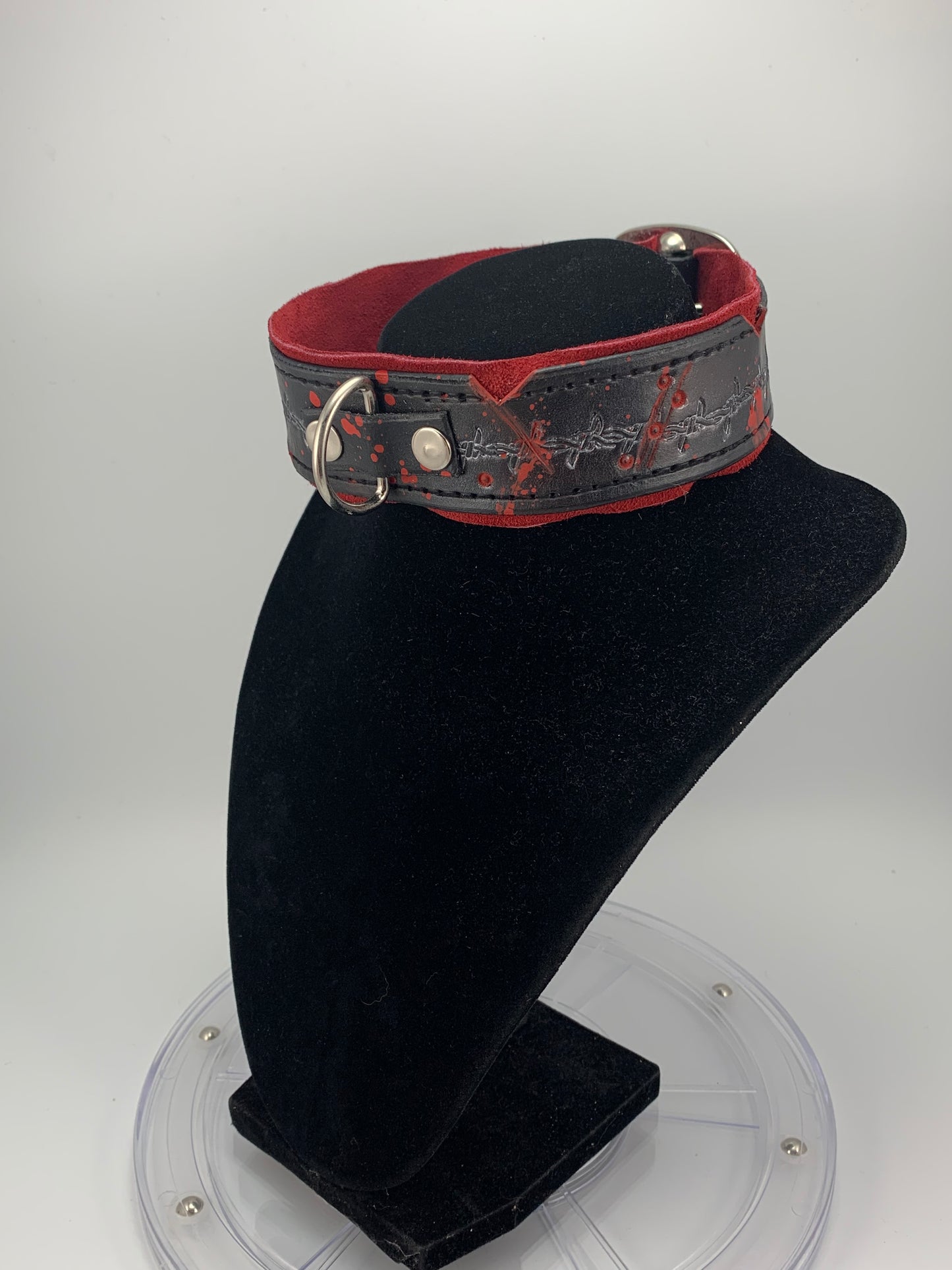 "Blood on the Wire" Leather Collar