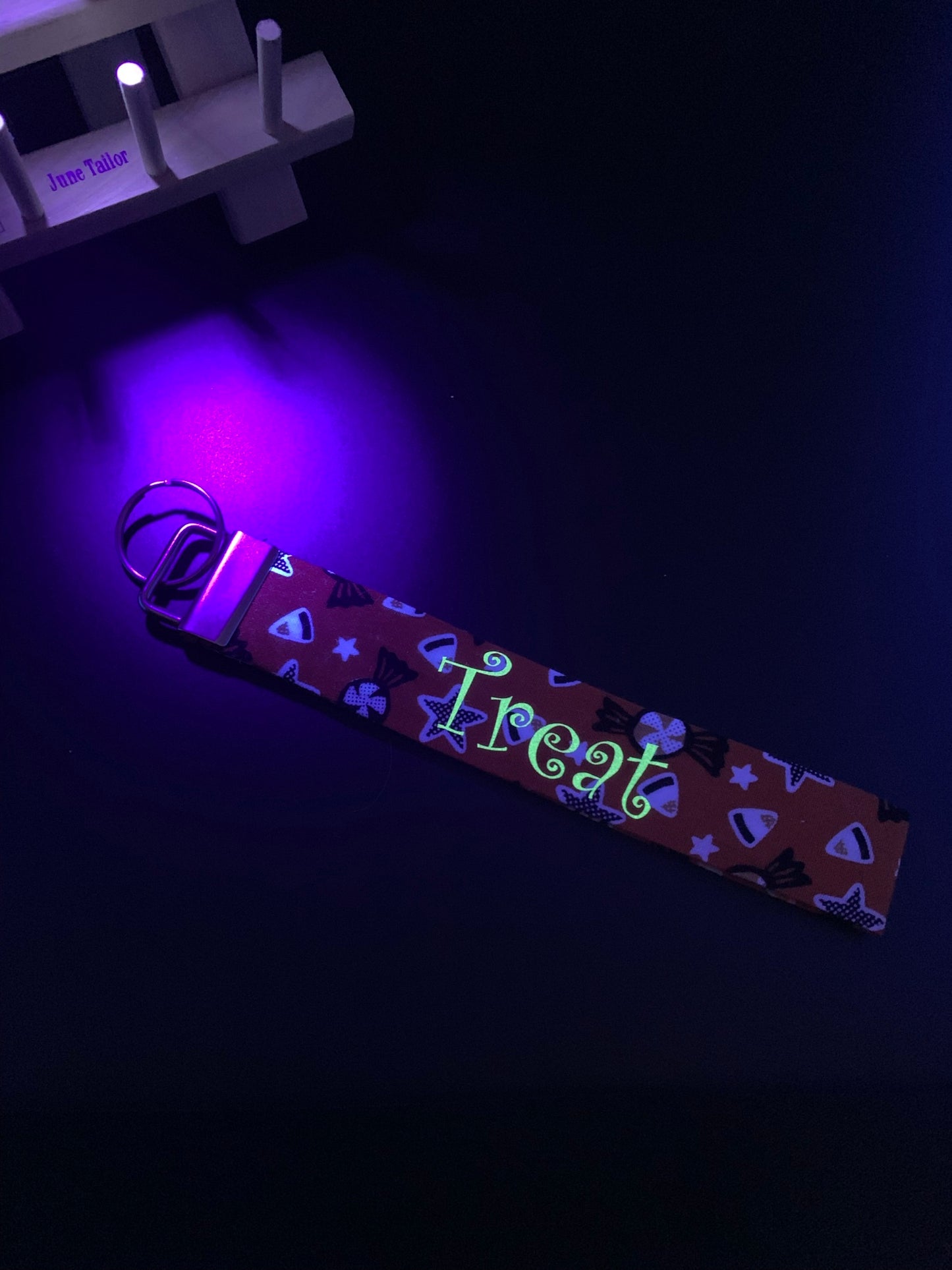 Trick or Treat Fabric Wristlet Key Fob