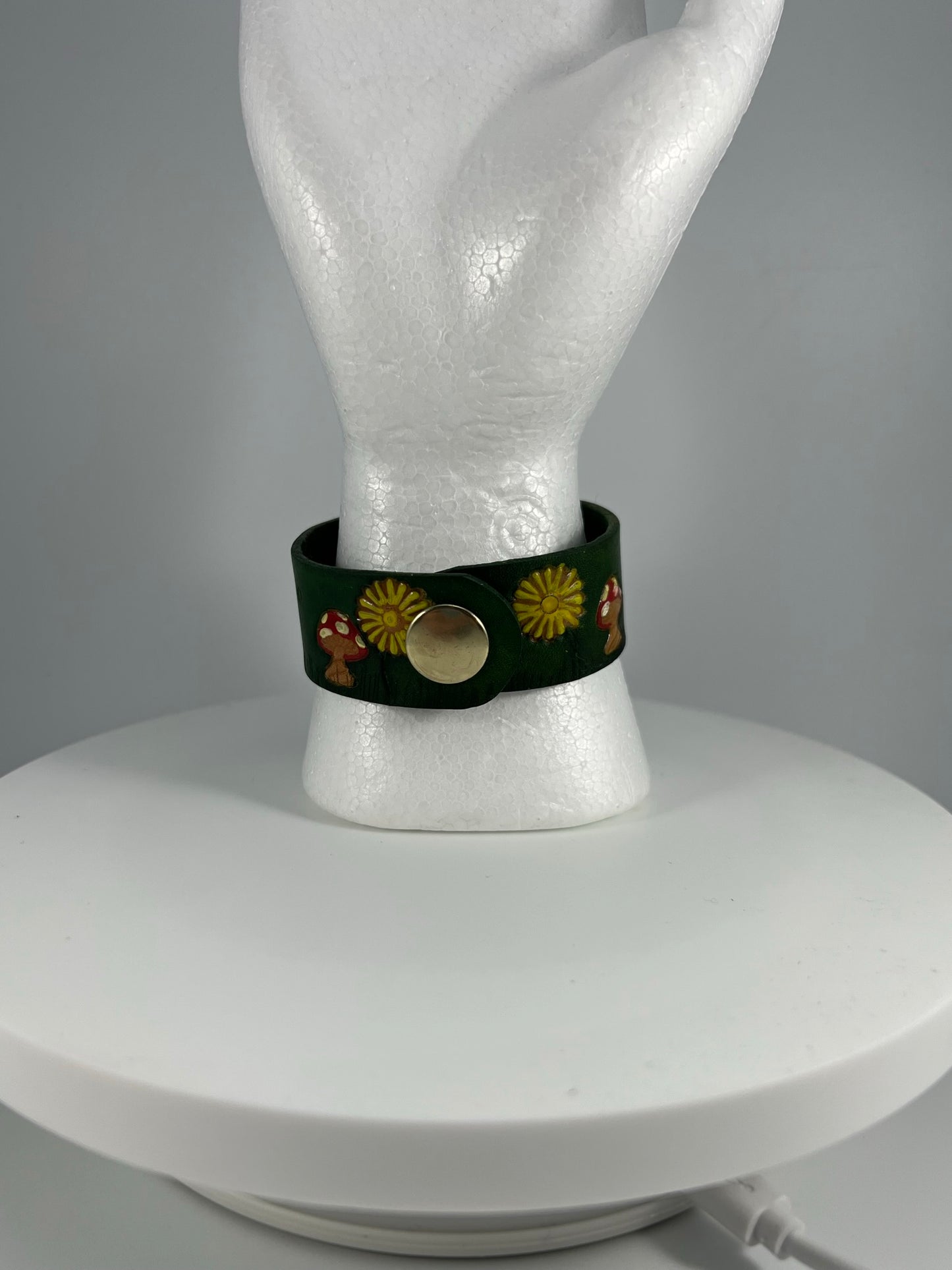 Nature Themed Leather Bracelet