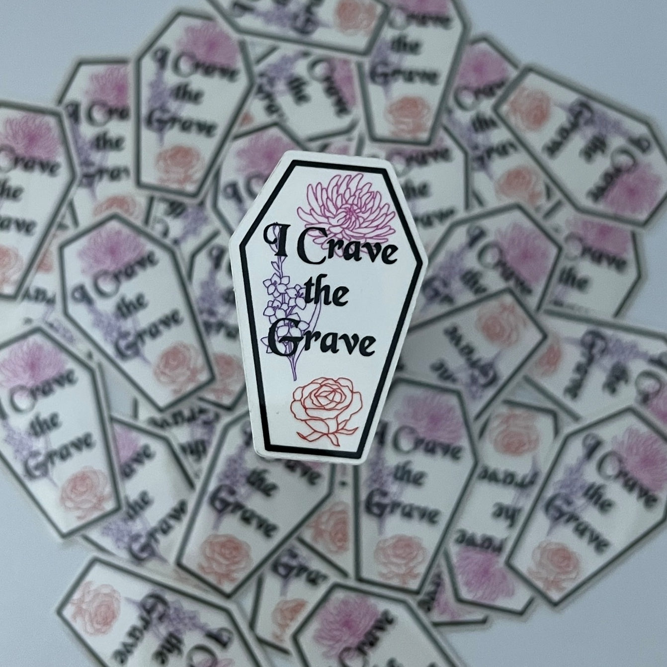 "I Crave the Grave" Clear Sticker
