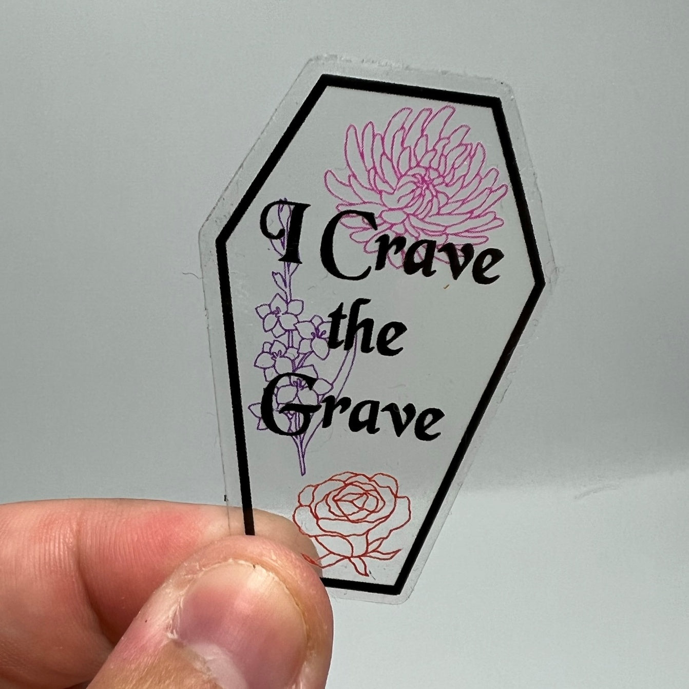 "I Crave the Grave" Clear Sticker