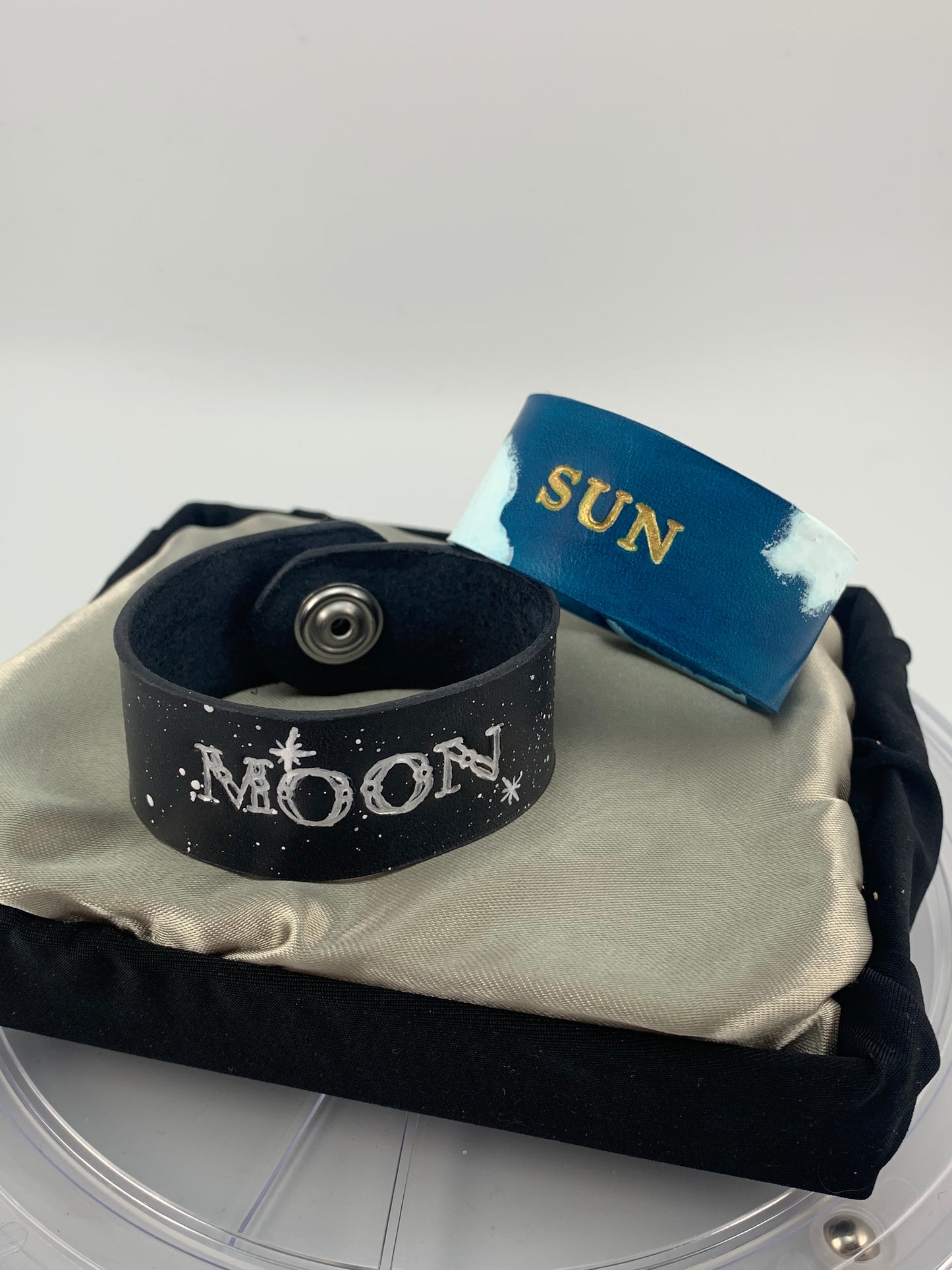Sun and Moon Leather Bracelet Set