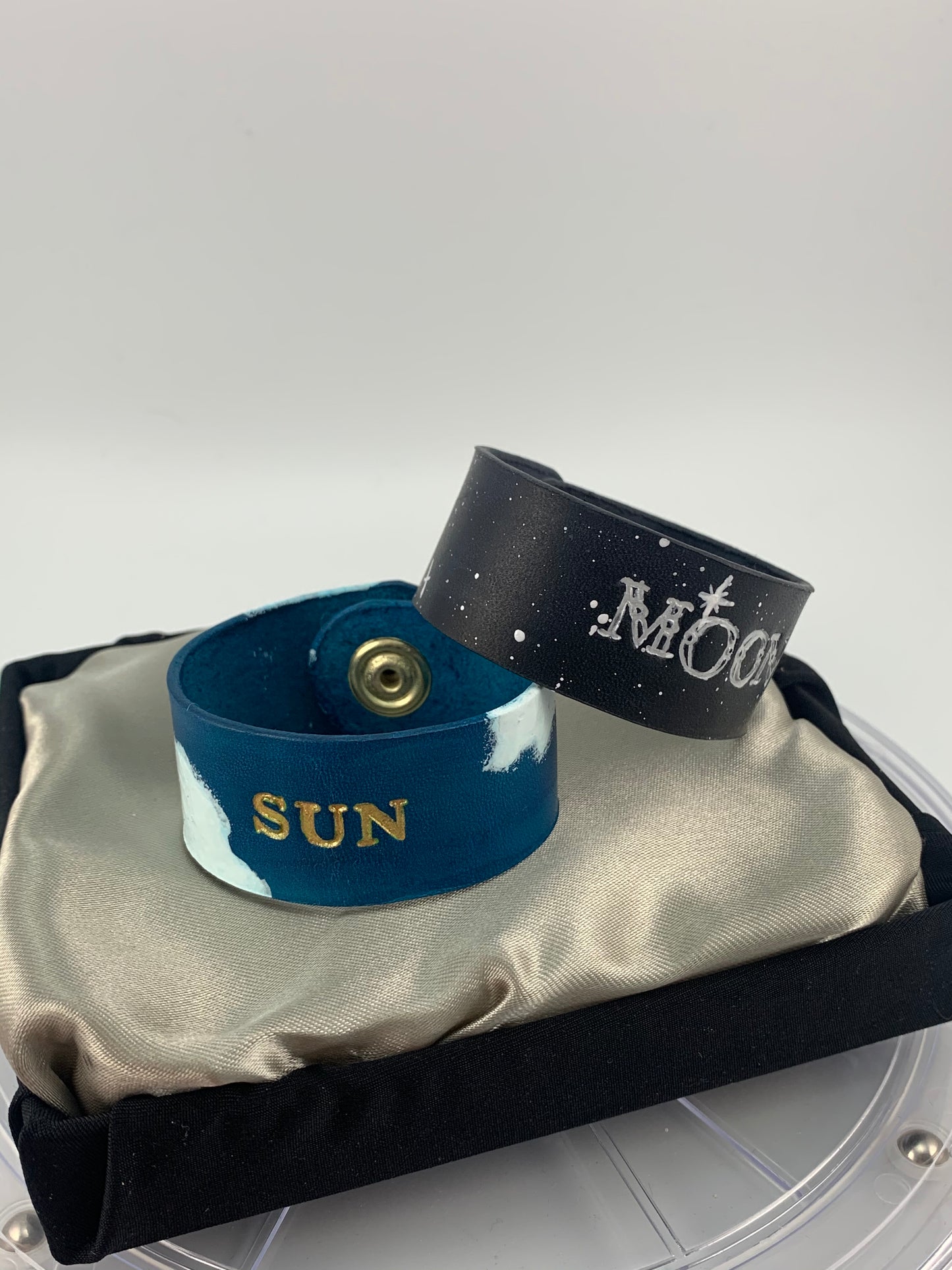 Sun and Moon Leather Bracelet Set