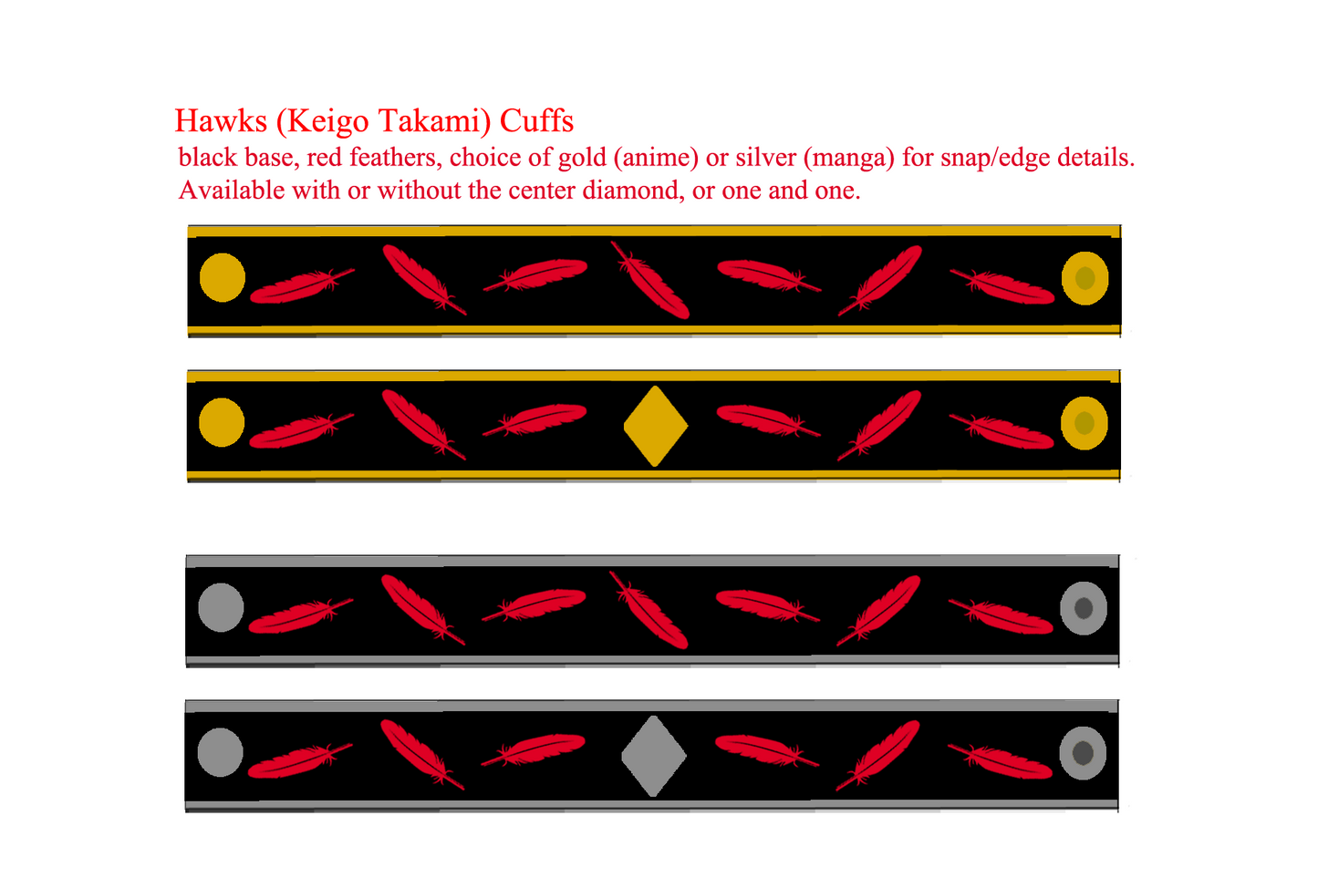 "Crimson Feathers" Leather Bracelet