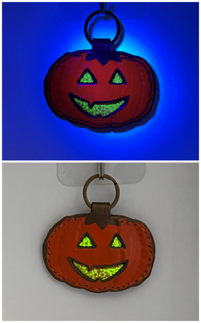 Pumpkin Leather Keychain