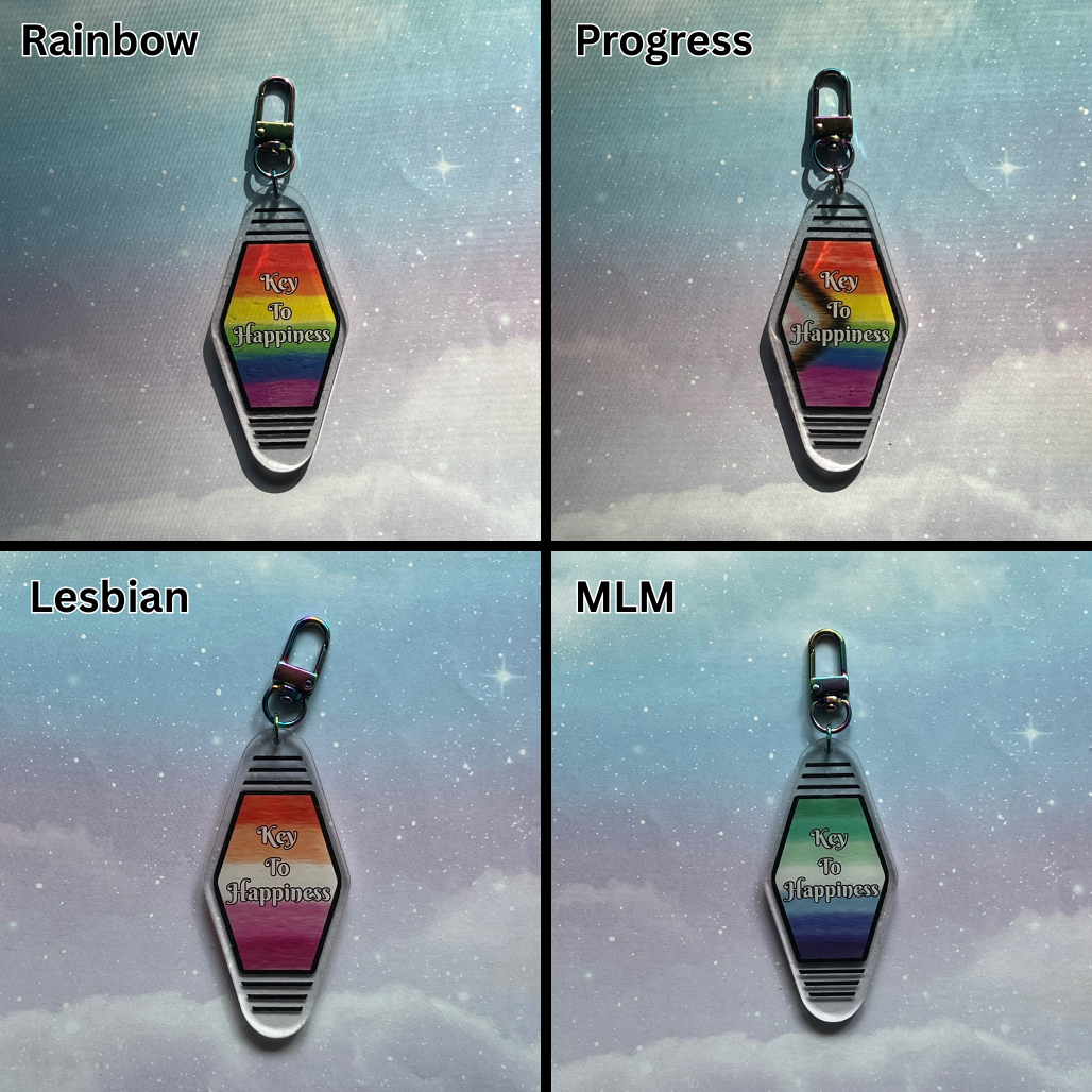 Pride Acrylic Hotel Key Keychain