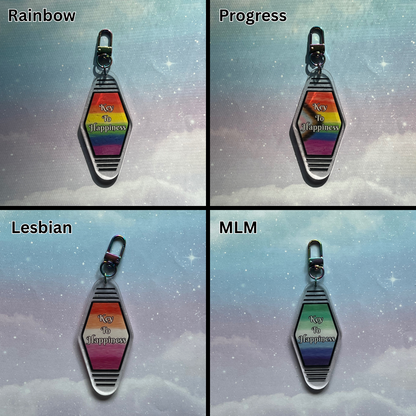 Pride Acrylic Hotel Key Keychain