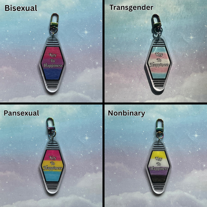 Pride Acrylic Hotel Key Keychain