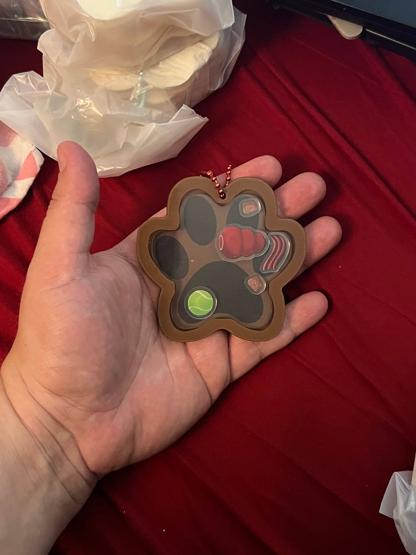 Paw Acrylic Shaker Keychains