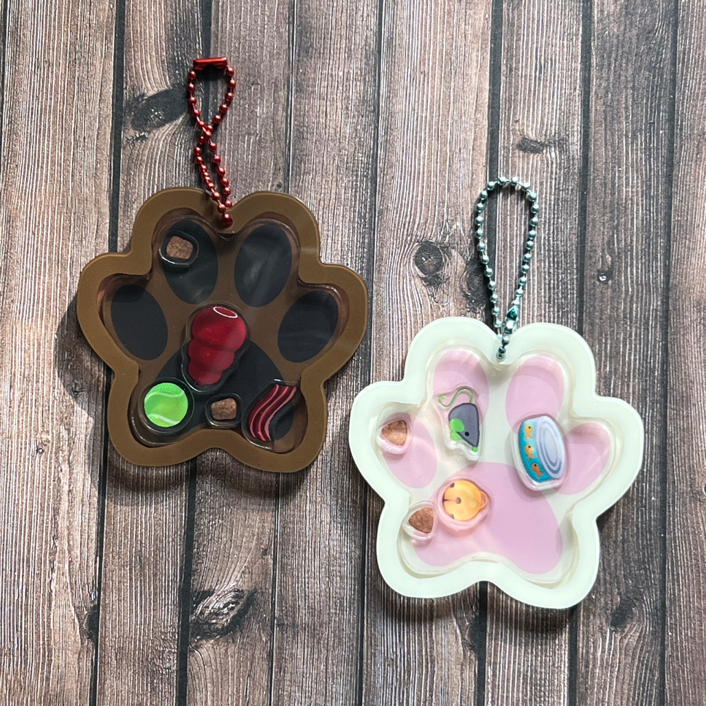 Paw Acrylic Shaker Keychains