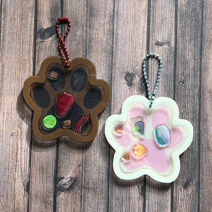 Paw Acrylic Shaker Keychains