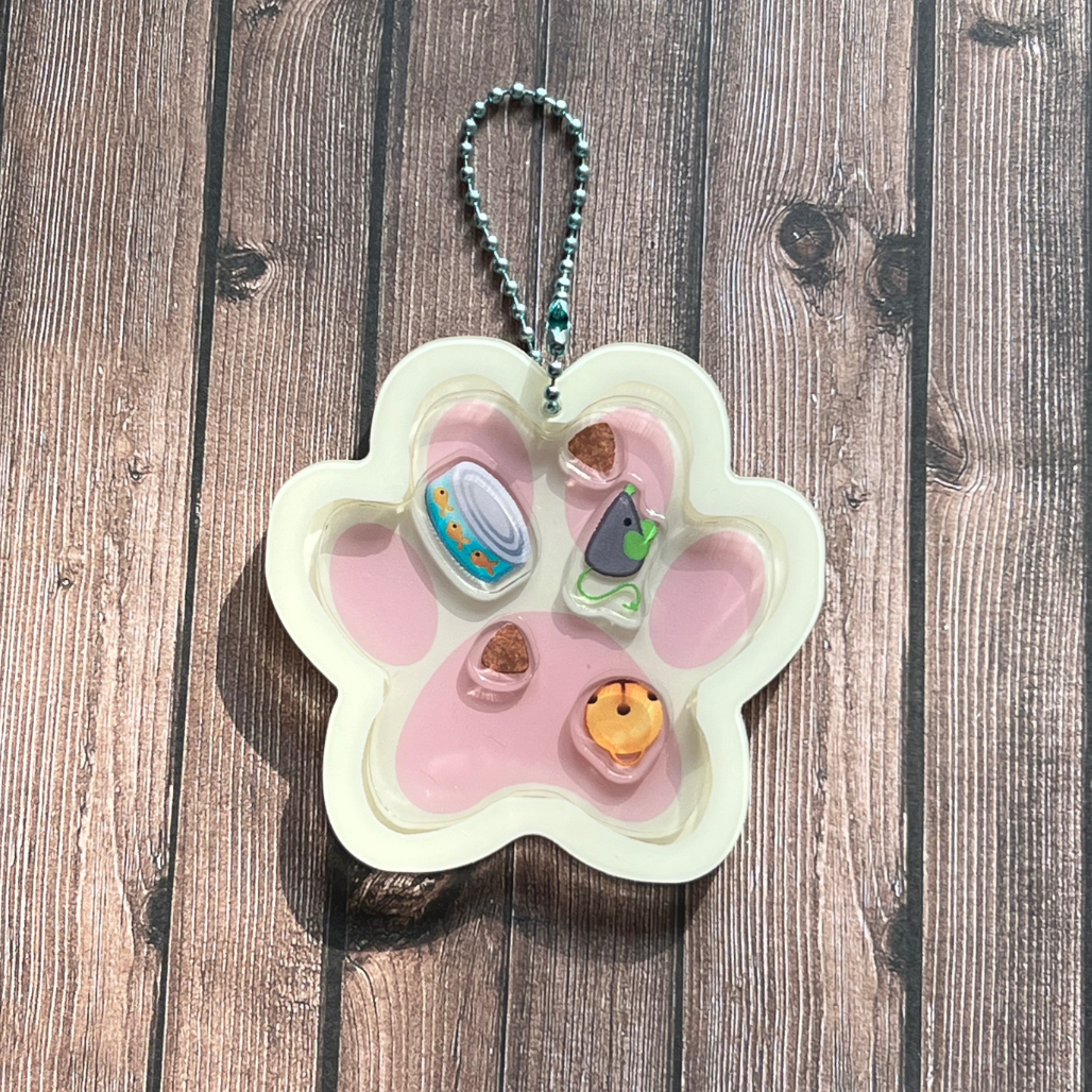 Paw Acrylic Shaker Keychains