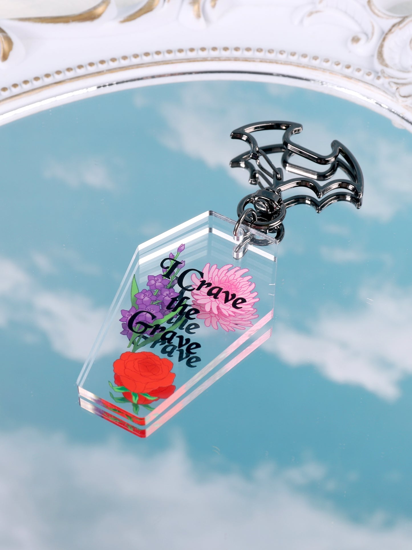 I Crave The Grave Acrylic Coffin Keychain