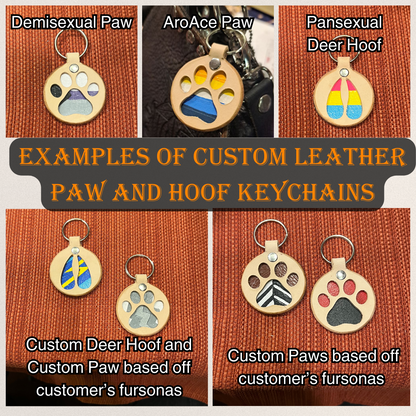 Leather Paw and Hoof Keychain