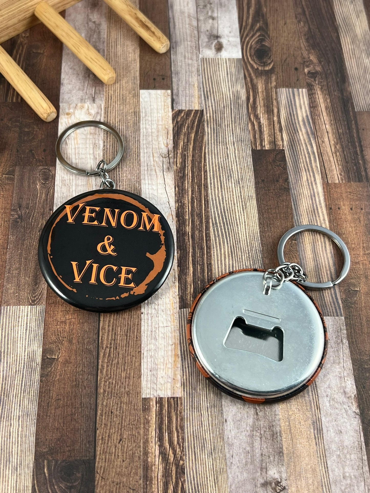 Bottle Opener Button Keychain