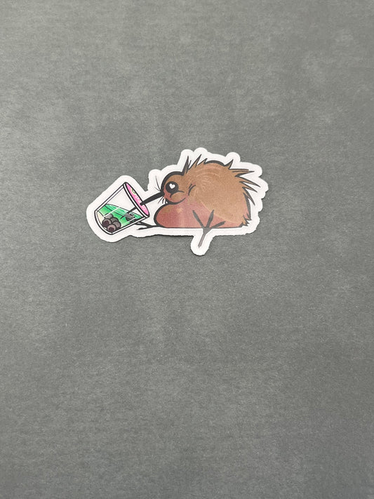 Kiwi Matcha Boba Clear Sticker