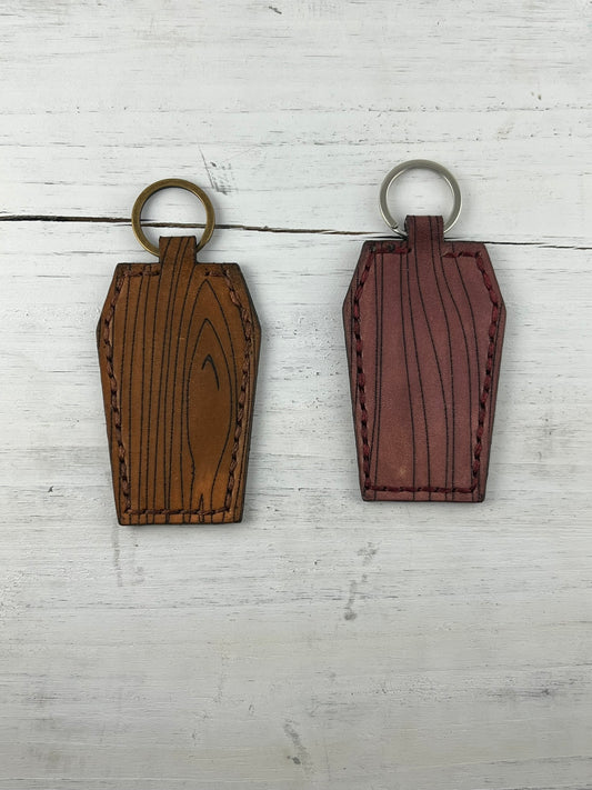 Coffin Leather Keychain
