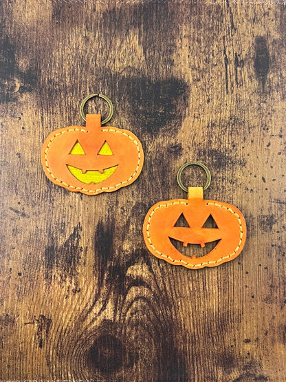 Pumpkin Leather Keychain