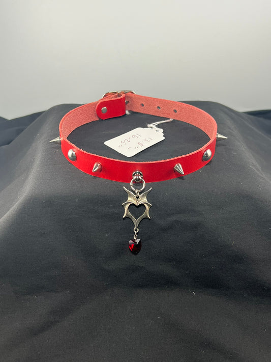 Charmed Demon Lover Red Leather Choker