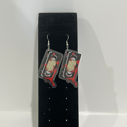 Bloody VHS Acrylic Earrings